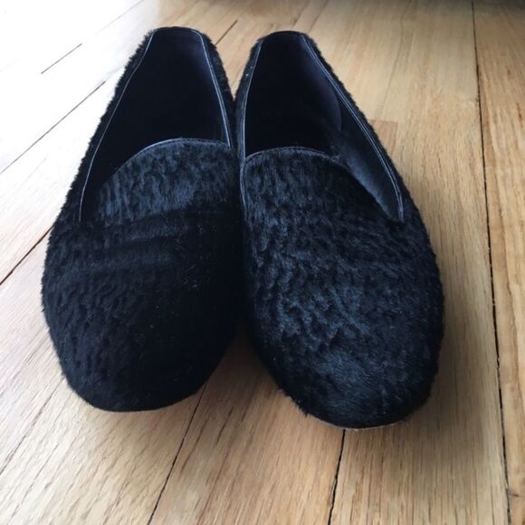 Burberry Sz 7 Textured Calf Hair Suede Loafers - Picture 1 of 5